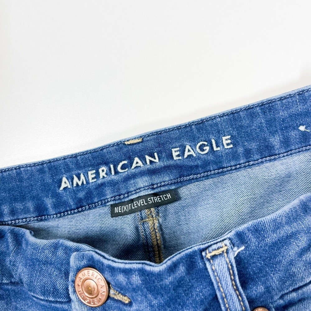 American Eagle Curvy Hi-Rise Skinny Fit Jeans Women's Blue Stretch Denim Size 16 - Picture 5 of 8